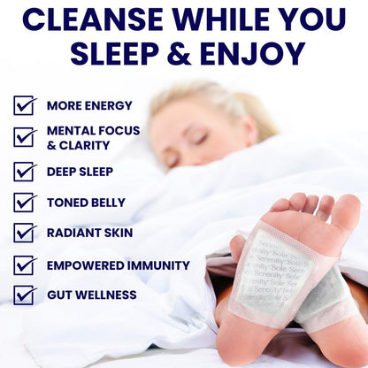 Sole Serenity Good Night Sleep Detox Foot Pads with Magnesium Glycinate, Valerian Root, Lavender, GABA, Ashwagandha & Zeolite